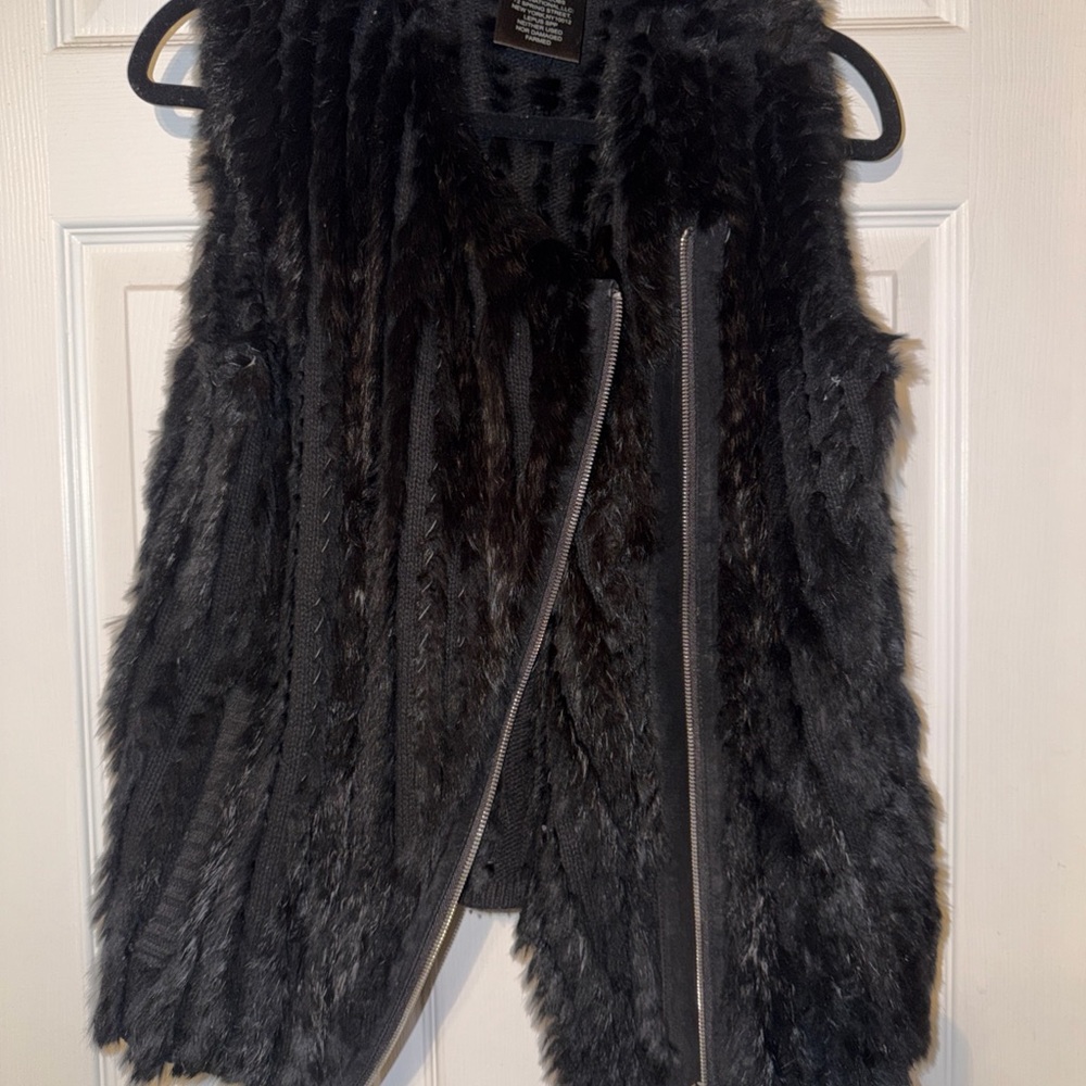 Marc By Marc Jacobs Black Fur Vest